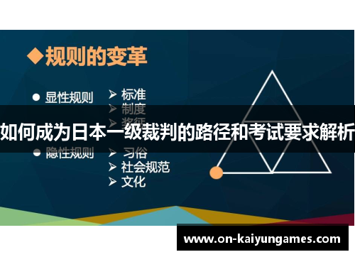 如何成为日本一级裁判的路径和考试要求解析