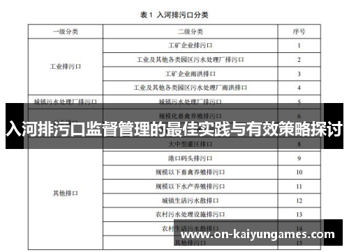 入河排污口监督管理的最佳实践与有效策略探讨